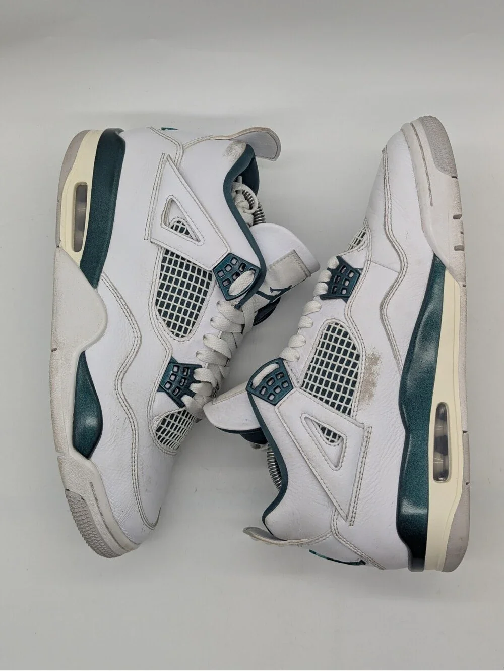 Jordan 4 Retro Oxidized Green White Leather Mens Size 8 / Womens 9.5 FQ8138-103